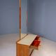 Vintage dressing table with burl veneer, large mirror and storage cabinets