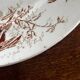 Antique KG Luneville round serving dish, colibri sepia
