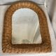 Vintage 1970 woven rattan mirror