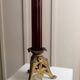 Lampe de table en laiton vintage avec colonne en verre rouge foncé, style Empire, fabriquée aux États-Unis dans les années 1910.