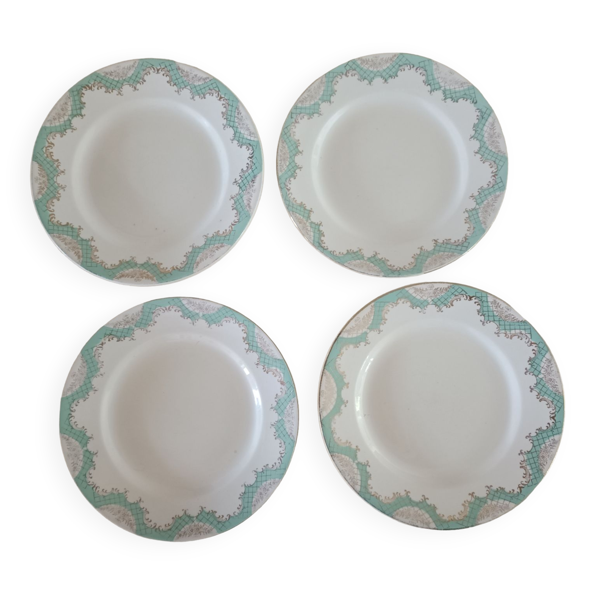 4 plates iron earth Sarreguemines