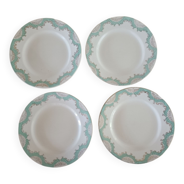 4 assiettes terre de fer Sarreguemines