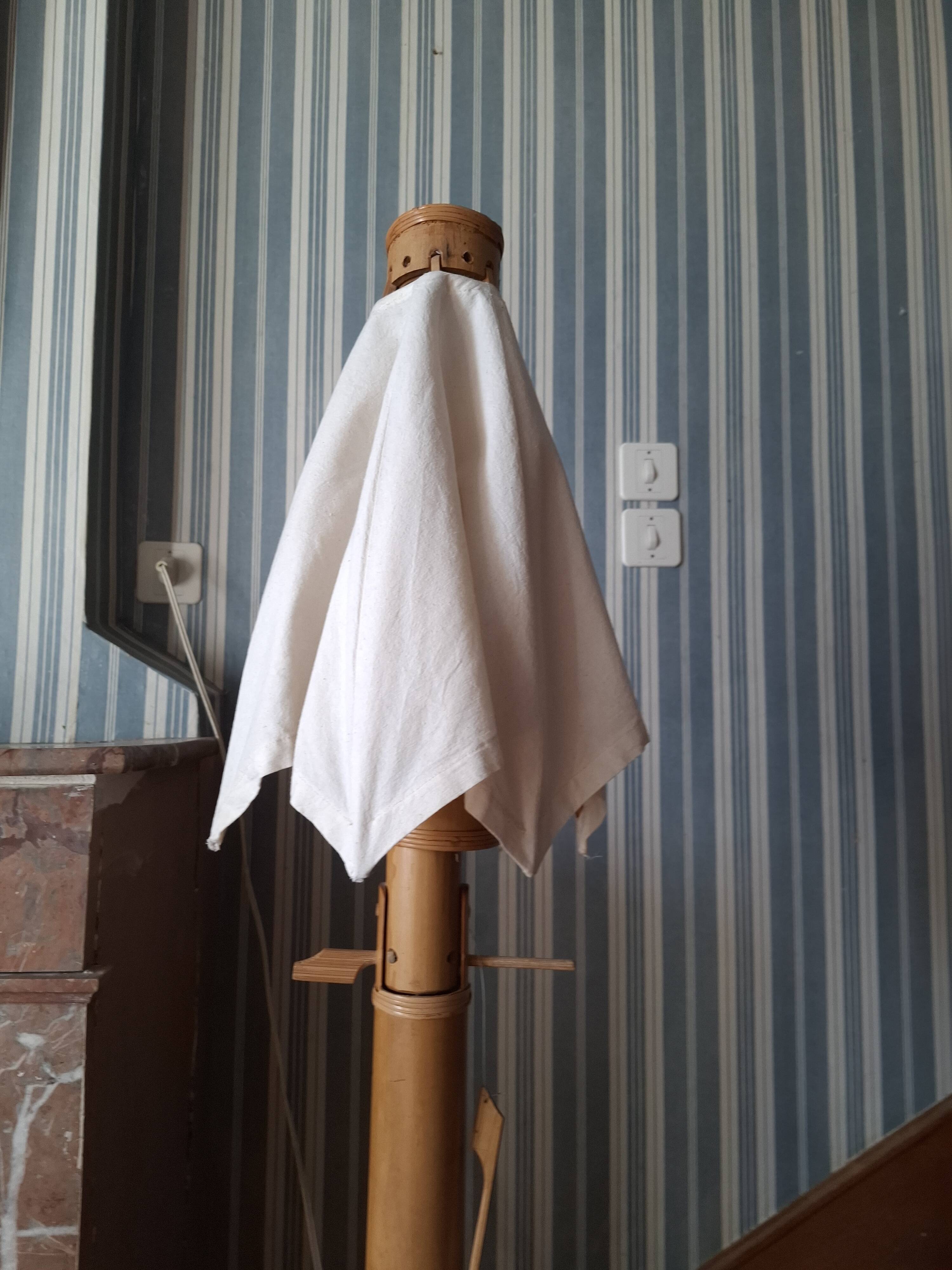 Vintage 70's adjustable bamboo floor lamp