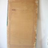 Old canvas tapestry made from a group of pink flamingos 102 cm vintage decoration 1970