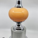 Diderot Delmas lamp in orange opaline with chrome base France 1970 Vintage