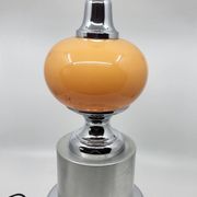 Diderot Delmas lamp in orange opaline with chrome base France 1970 Vintage