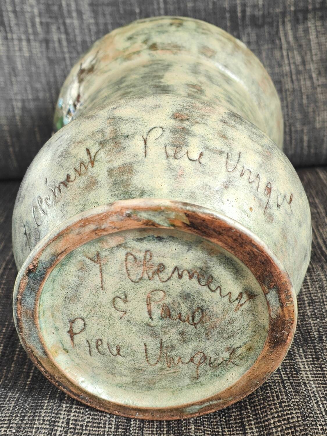 Ceramic vase signed Yves Clément