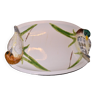 Grand plat ancien en porcelaine motif chasse