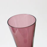 Vase in purple and transparent opaline, vintage