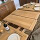 Extendable farmhouse table in solid oak