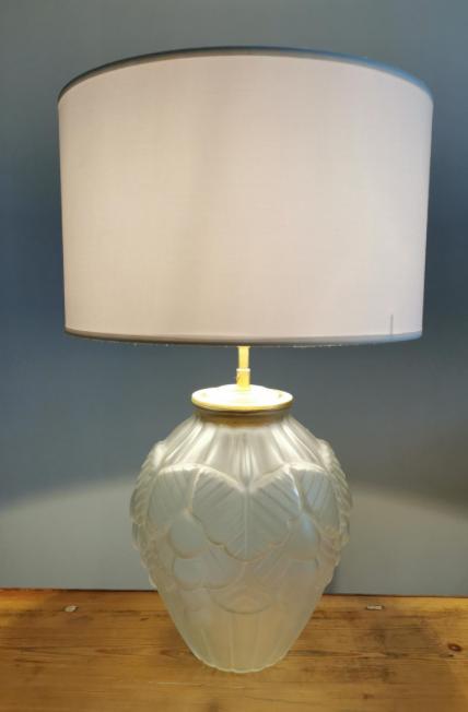 Pair of polished glass art deco lamp