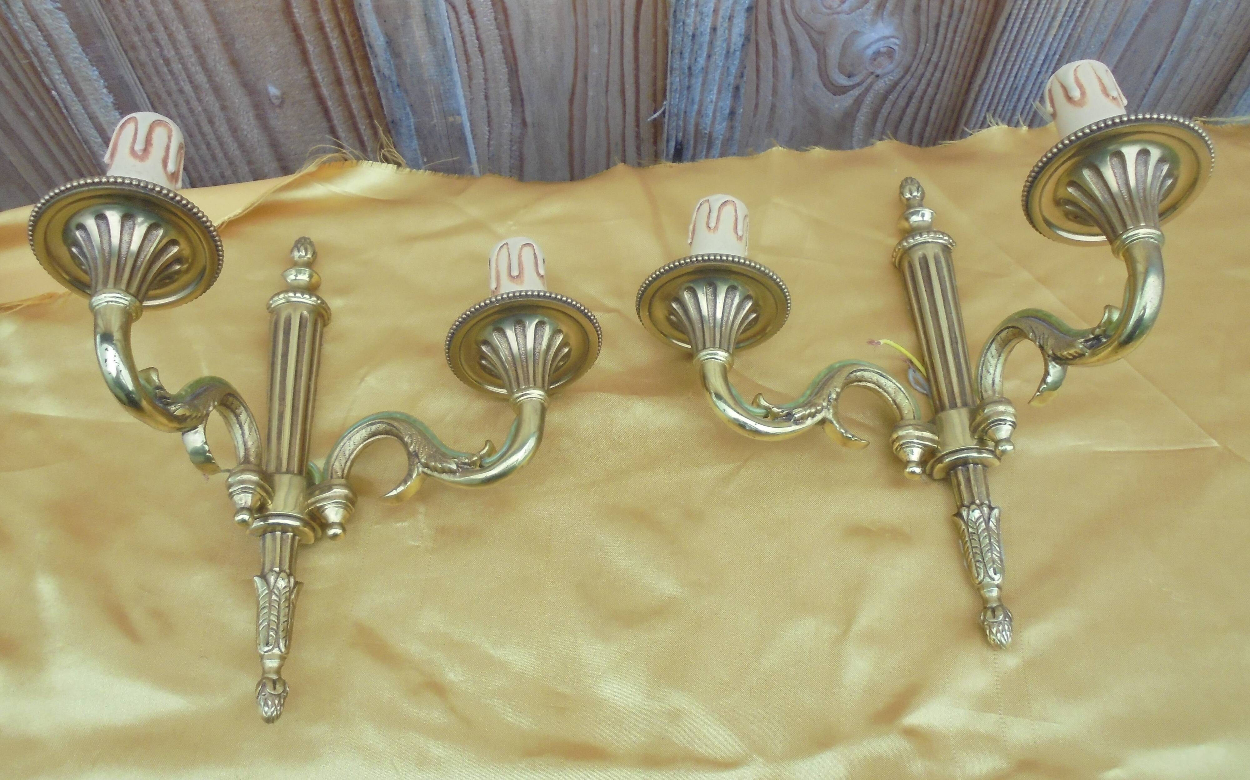 Pair of Louis XVI Style Bronze Sconces