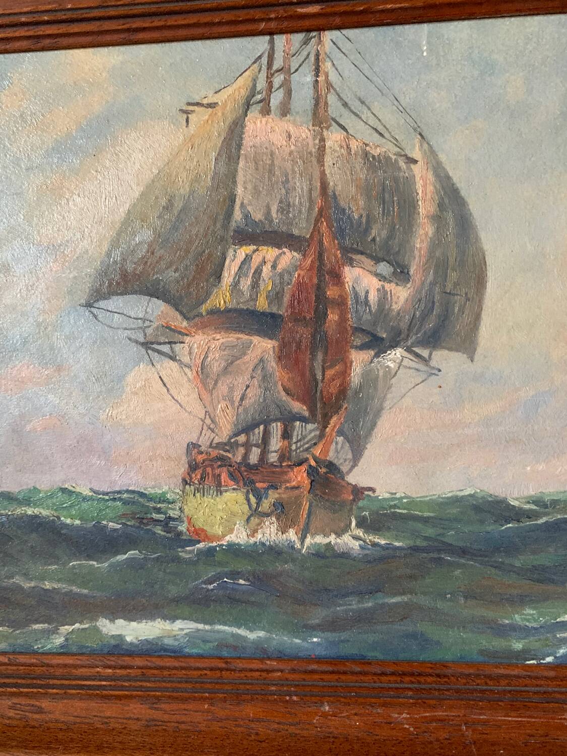Oil painting on marine panel