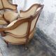 Paire de fauteuils corbeille louis XV en Noyer sculpté