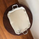 Silver metal serving tray