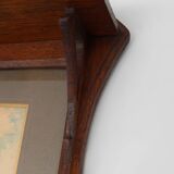 Art Nouveau Wall-Mounted Coat Rack with Framed Watercolors by Cassier, Belg