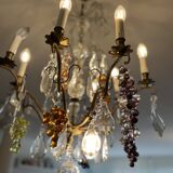 Crystal Tassel Chandelier With Grape Bunches"
