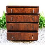Pretty little Art Deco chest of drawers from the 1930s in walnut.