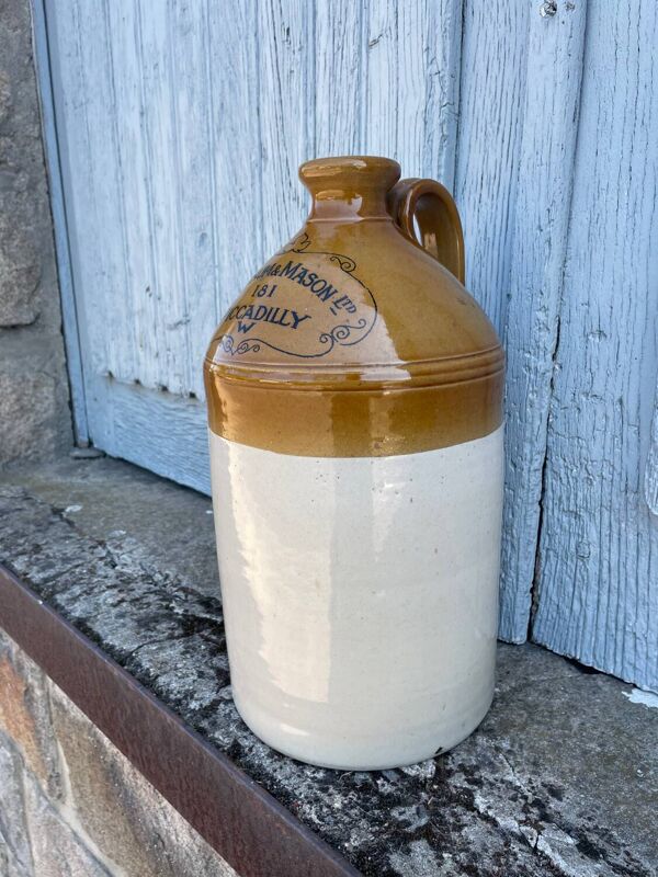 Ancienne bonbonne ou jarre anglaise en grès vernissé