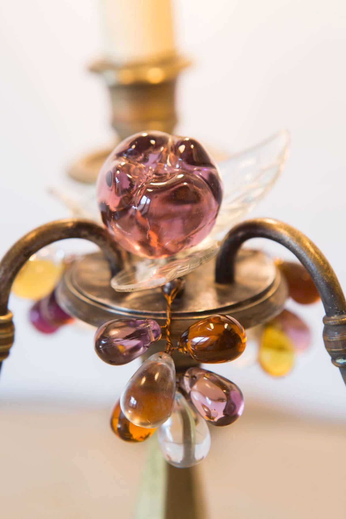 Pair of old Murano girandoles with fruits