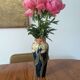Art Nouveau vase in glazed ceramic, floral decoration, Gouda type, circa