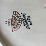 Set of 3 dishes digoin and sarreguemines ecru with flowers