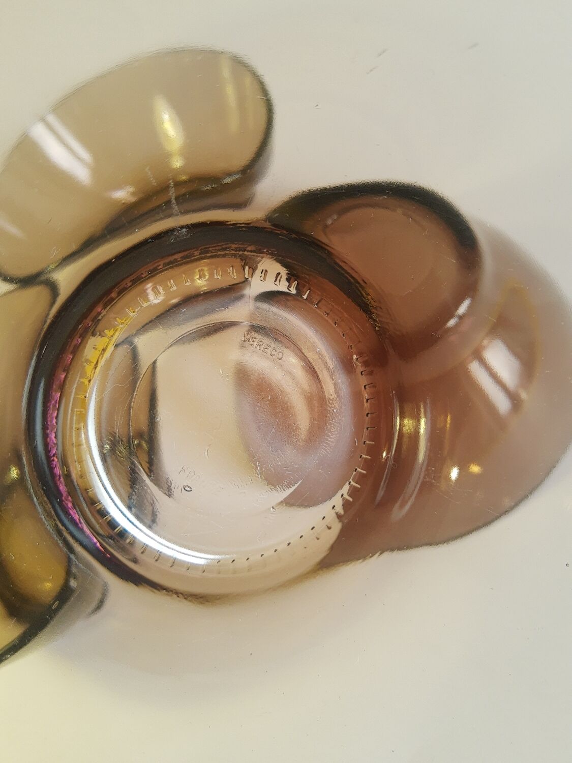 Set de 4 bols en verre fumé Vereco France années 70 vintage