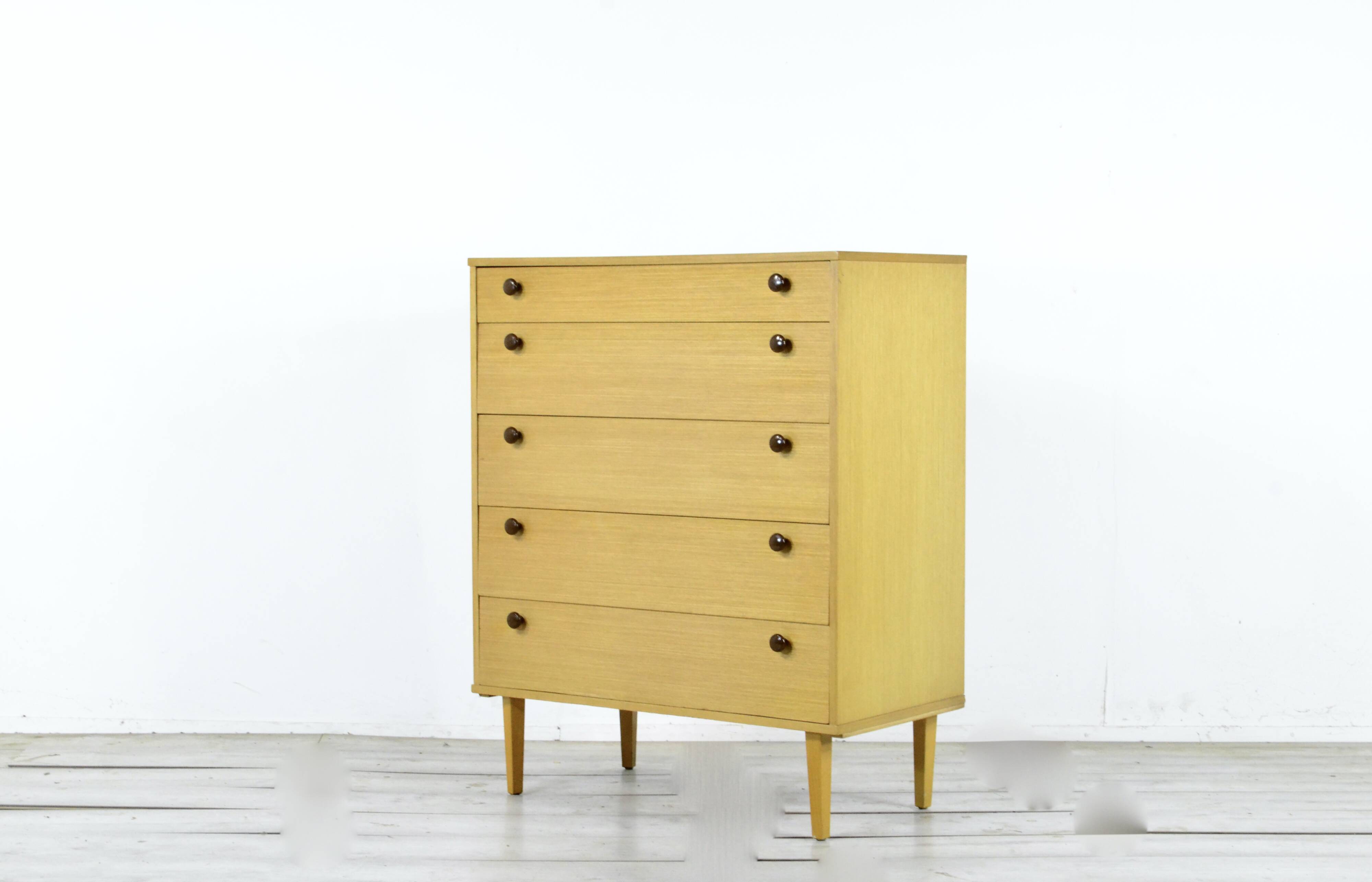 Midcentury 'Avalon' Teak Tallboy / Chest Of Drawers. Vintage Modern