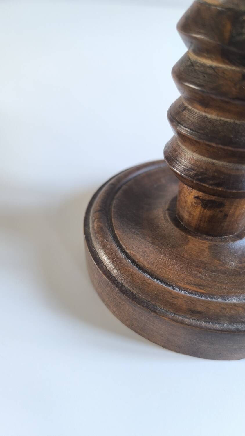 Turned wood table lamp, 1960