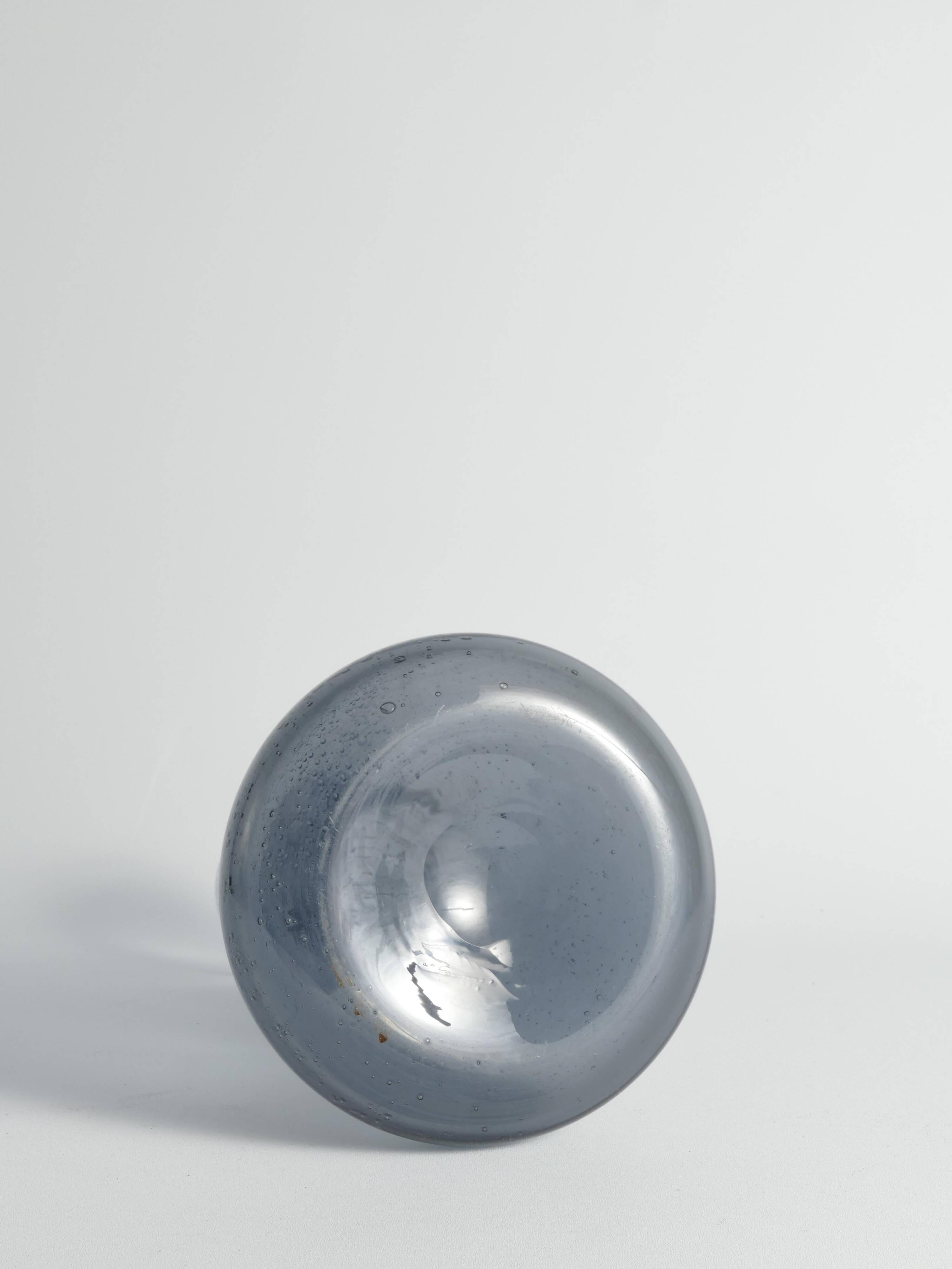 Scandinavian Modern Blue Glass Vase by Erik Höglund for Boda, Sweden 1960's