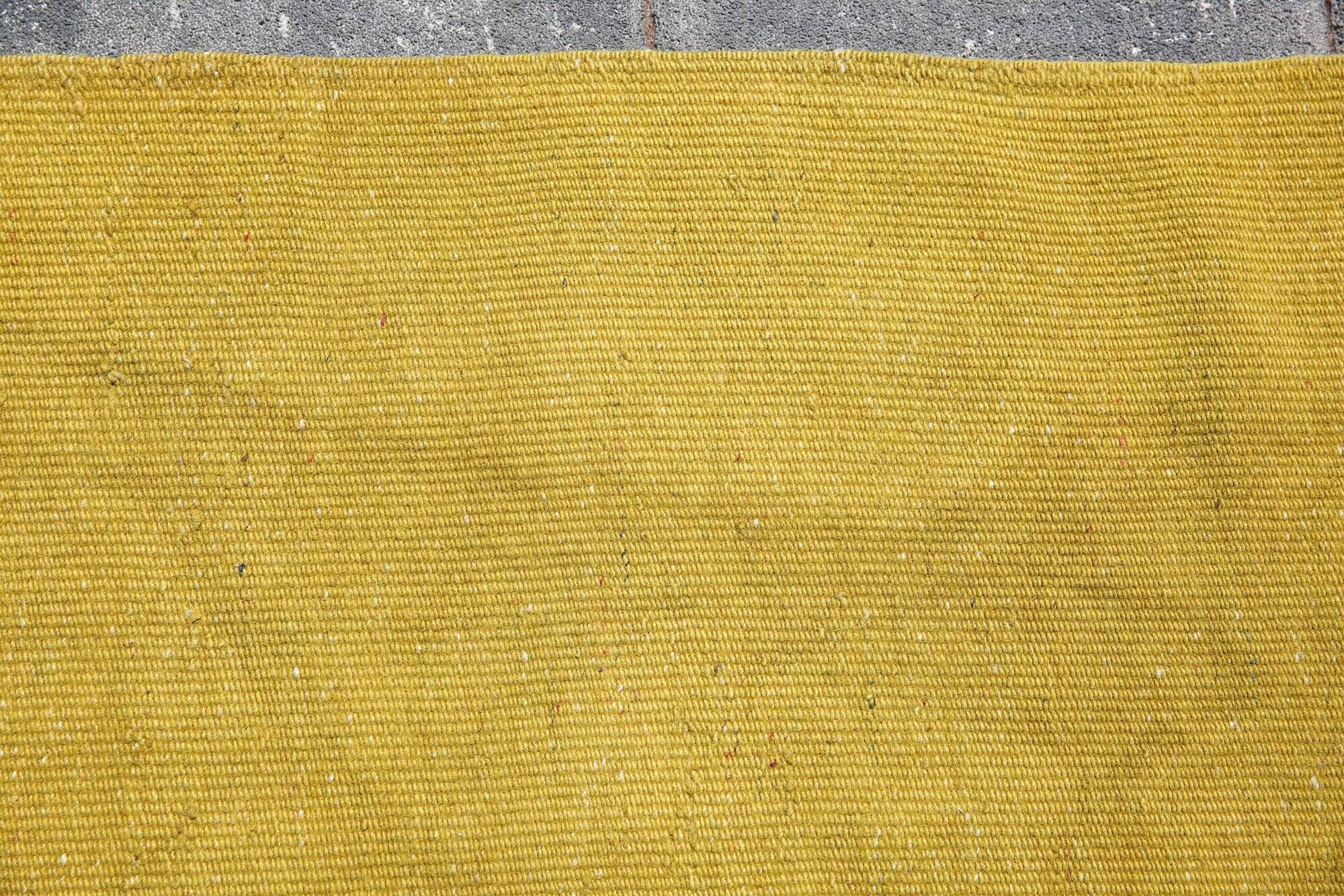 Vintage Mustard Yellow Kilim Rug,Large Turkish Woven Wool Carpet,302x410 Cm