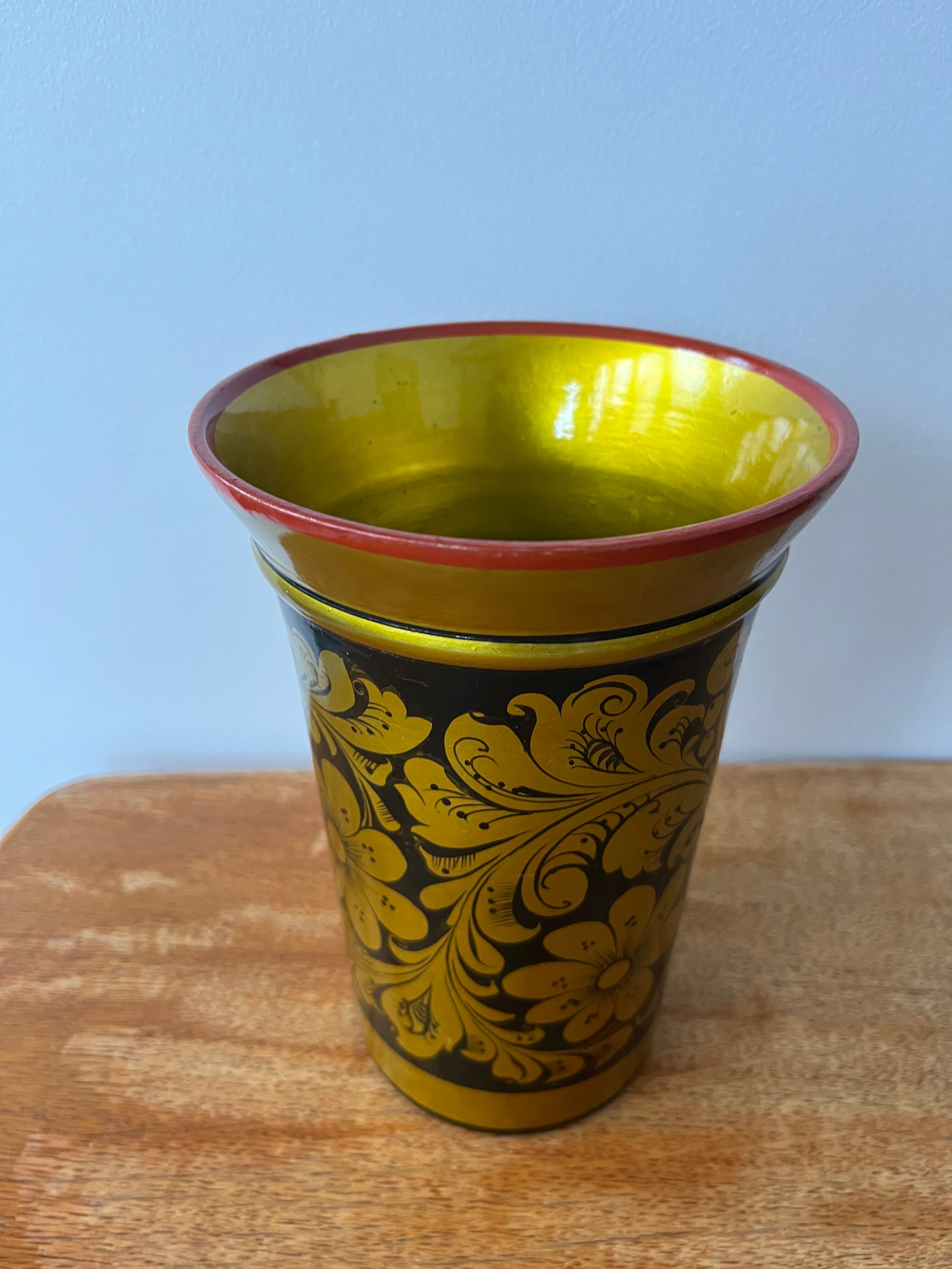 Vase en bois russe époque URSS
