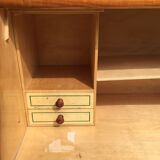 Vintage secretary desk, known as donkey's back, in cherry wood, Italian by Marelli & Fratelli.