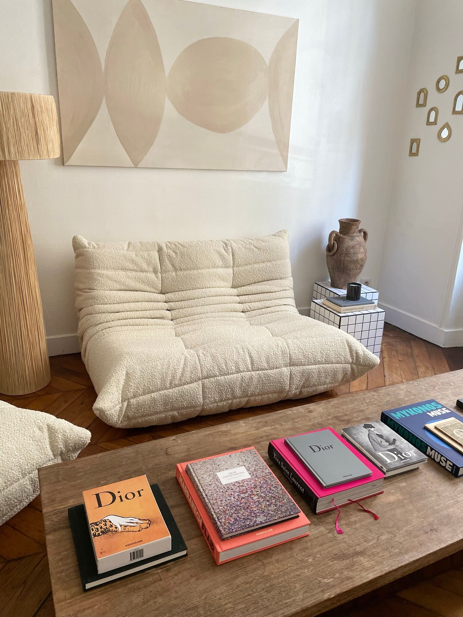Driver Togo Ligne Roset by Michel Ducaroy curly wool