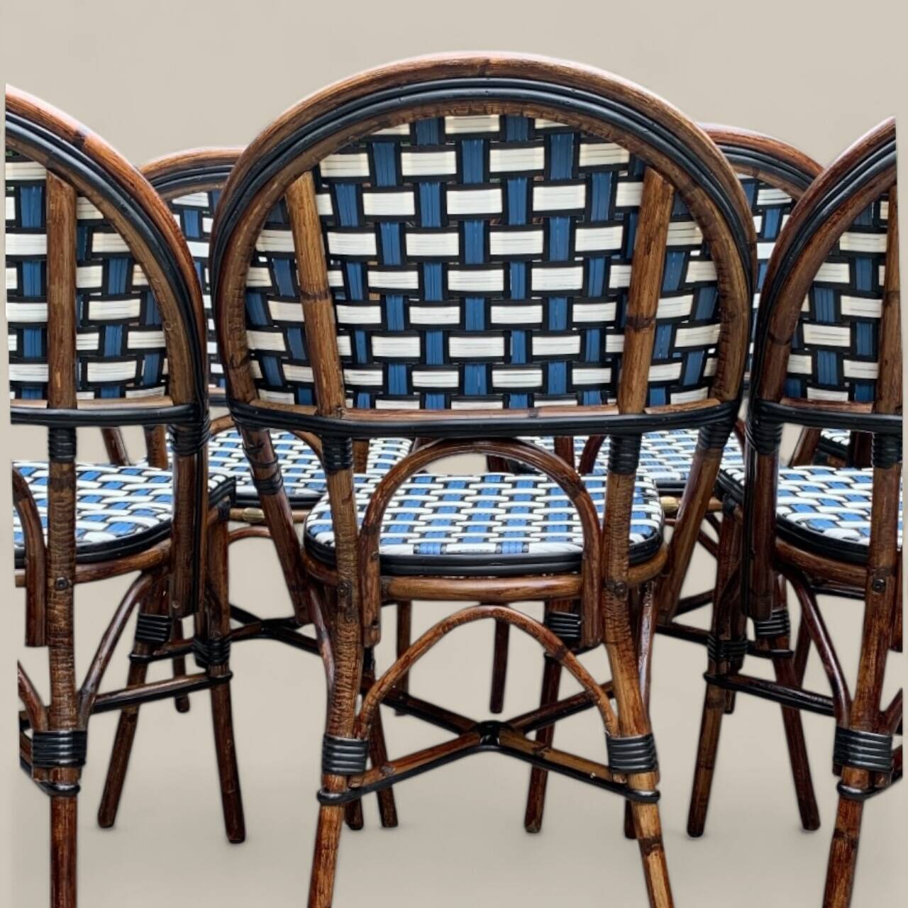 6 rattan bistro chairs
