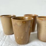 4 gobelets en grès Digoin vintage