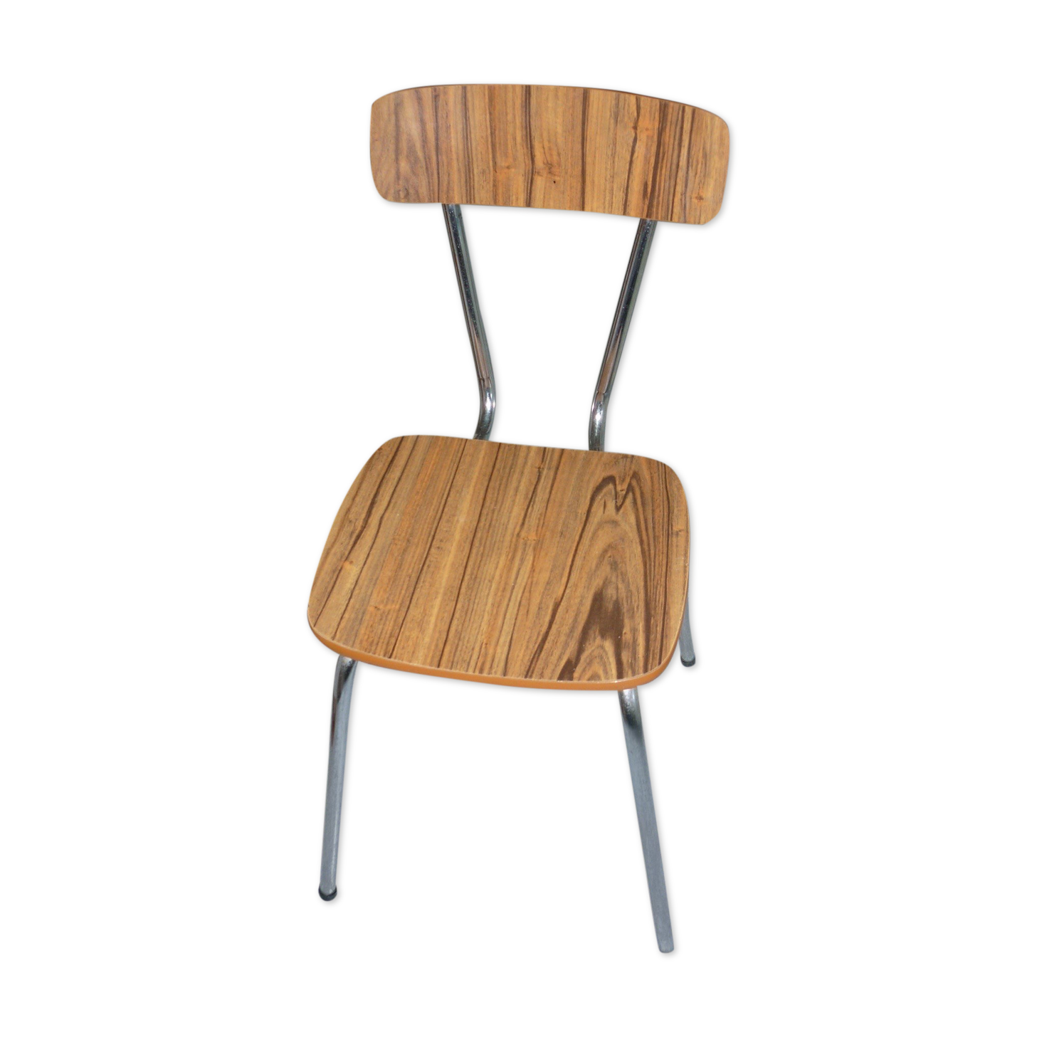 Wood-style formica kitchen chair
