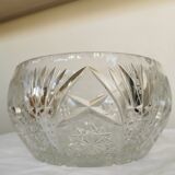 Bol en cristal de plomb vintage des années 1970 : pièce maîtresse de table bohémienne