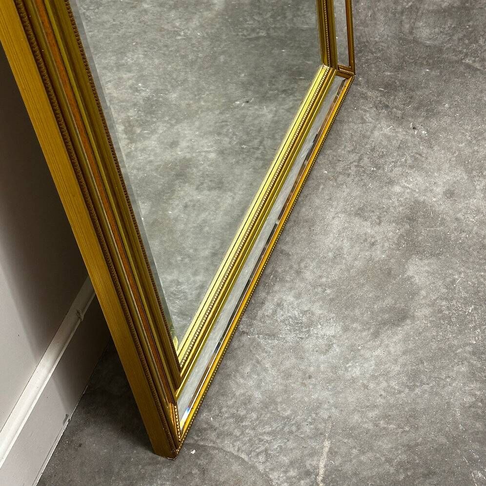 Large gilt and beveled mirror with deep relief frame, France, 1980s ...