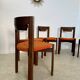 Set of 6 Girsberger Scandinavian style chairs from the 70s, vintage, solid wood, original fabric