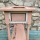 Jardinière ancienne porte plantes bois laiton zinc