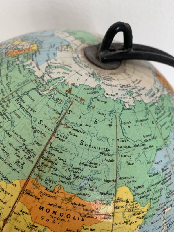 Globe terrestre, mappemonde Girard Barrère, 1960