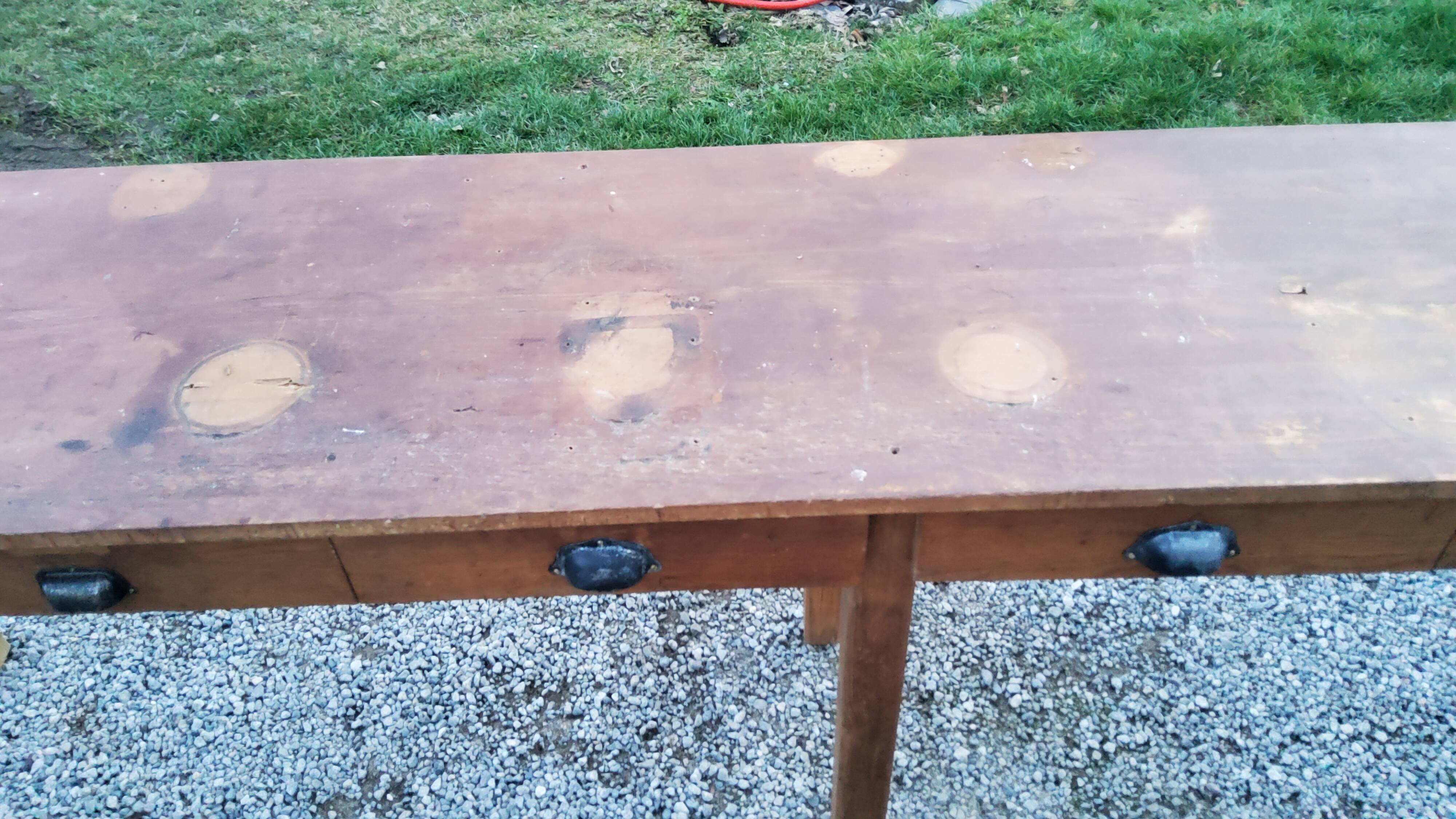 Old jewelry workshop workbench table 6 feet 6 drawers 271cm