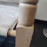 White leather safari armchair