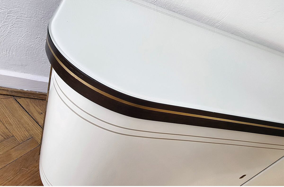 Vintage mid-century modern sideboard with rounded sides, germany 1960s