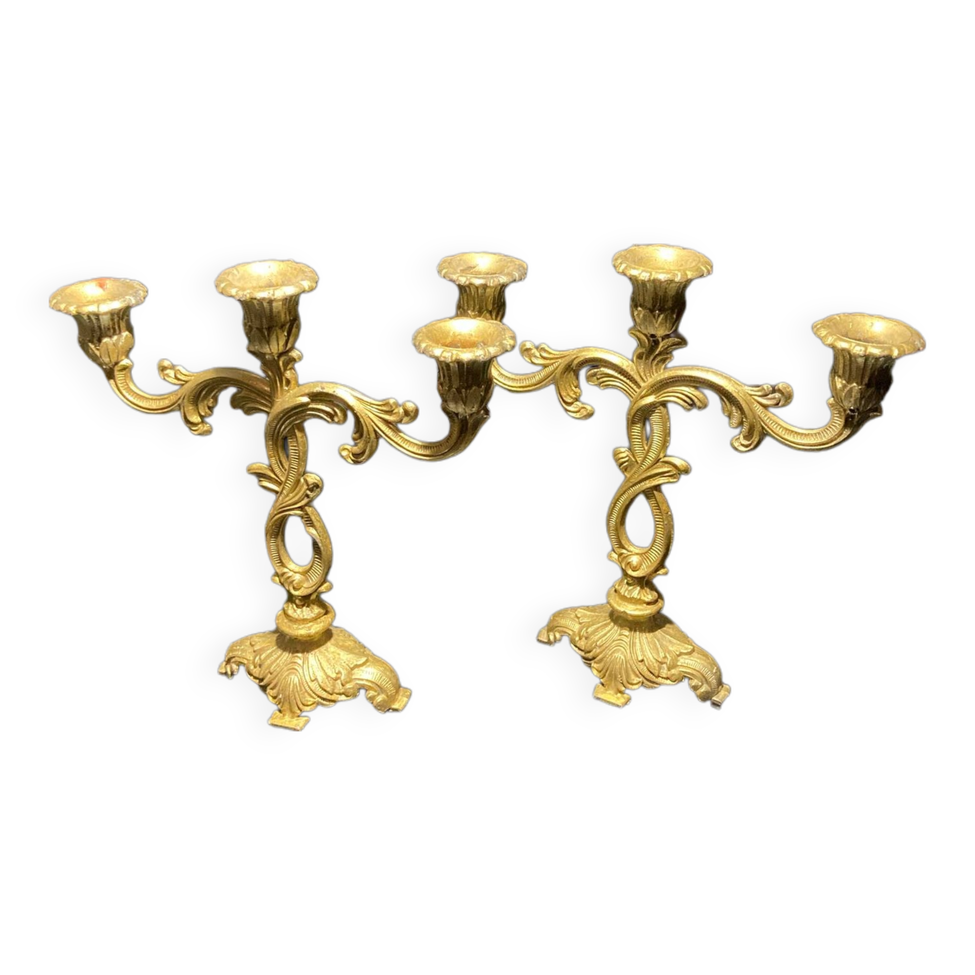 Pair of brass candlesticks