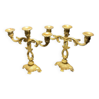 Pair of brass candlesticks