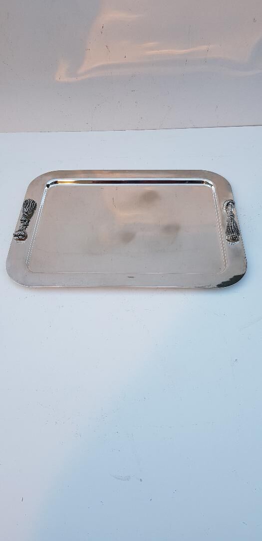 70s silver metal tray