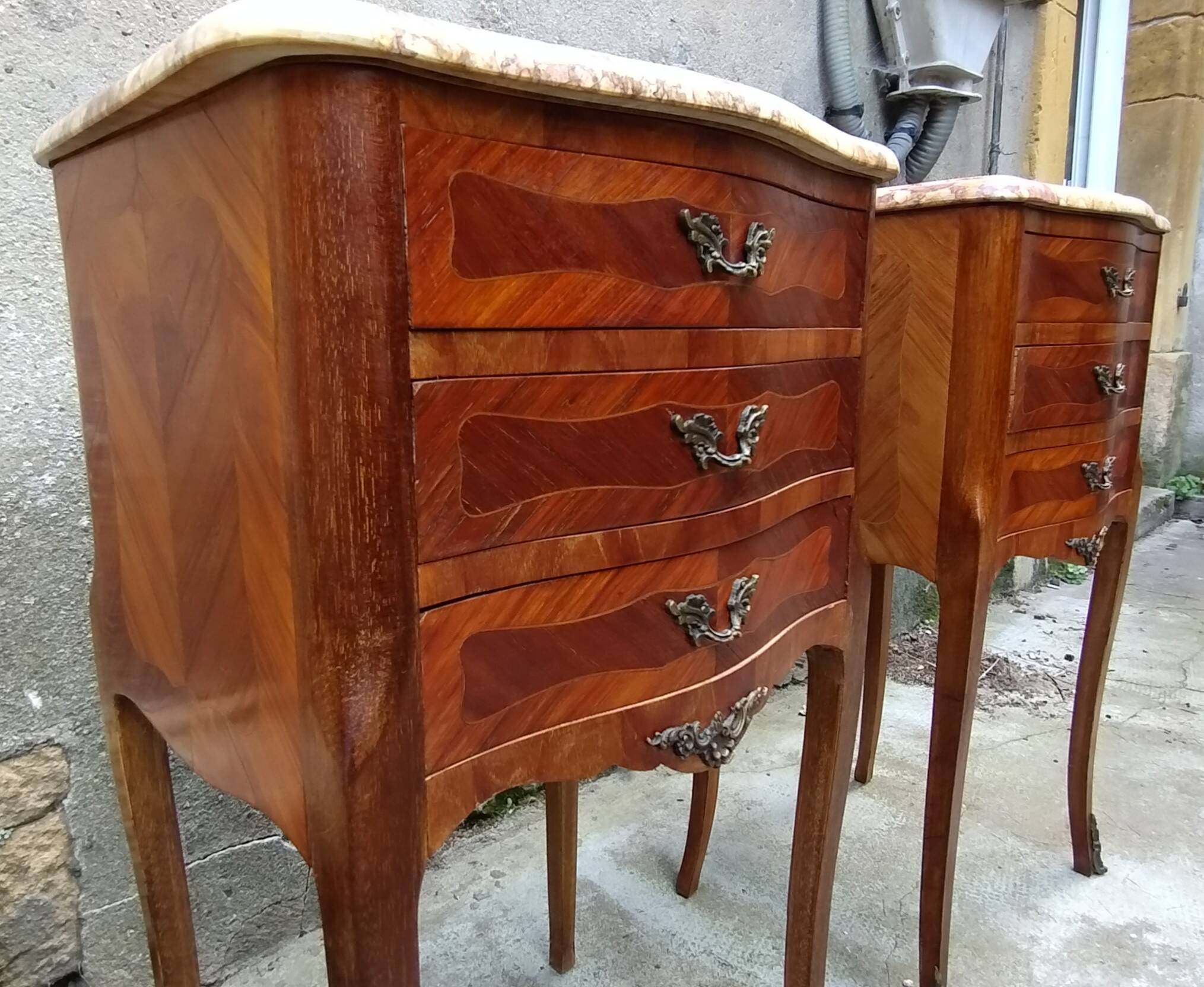 Pair of Louis XV style bedside tables