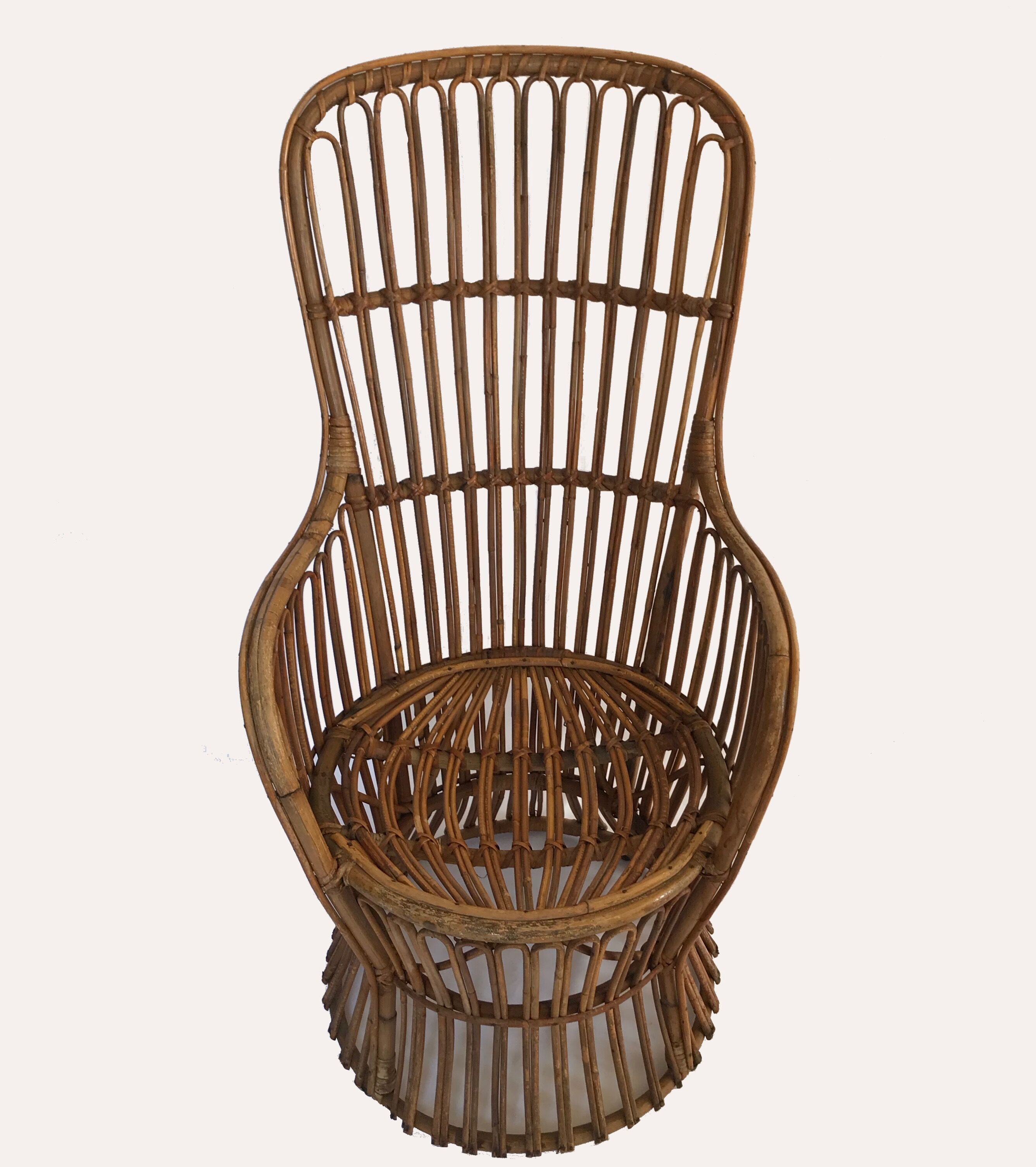 Rattan chair by Dal Vera, Italy 1950